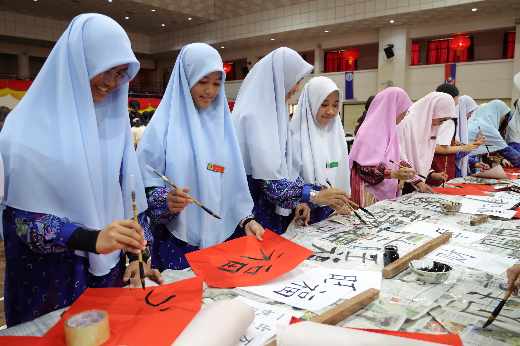 宽柔中学古来分校 & Sekolah Menengah Islam Hidayah 挥春体验与跨文化交流