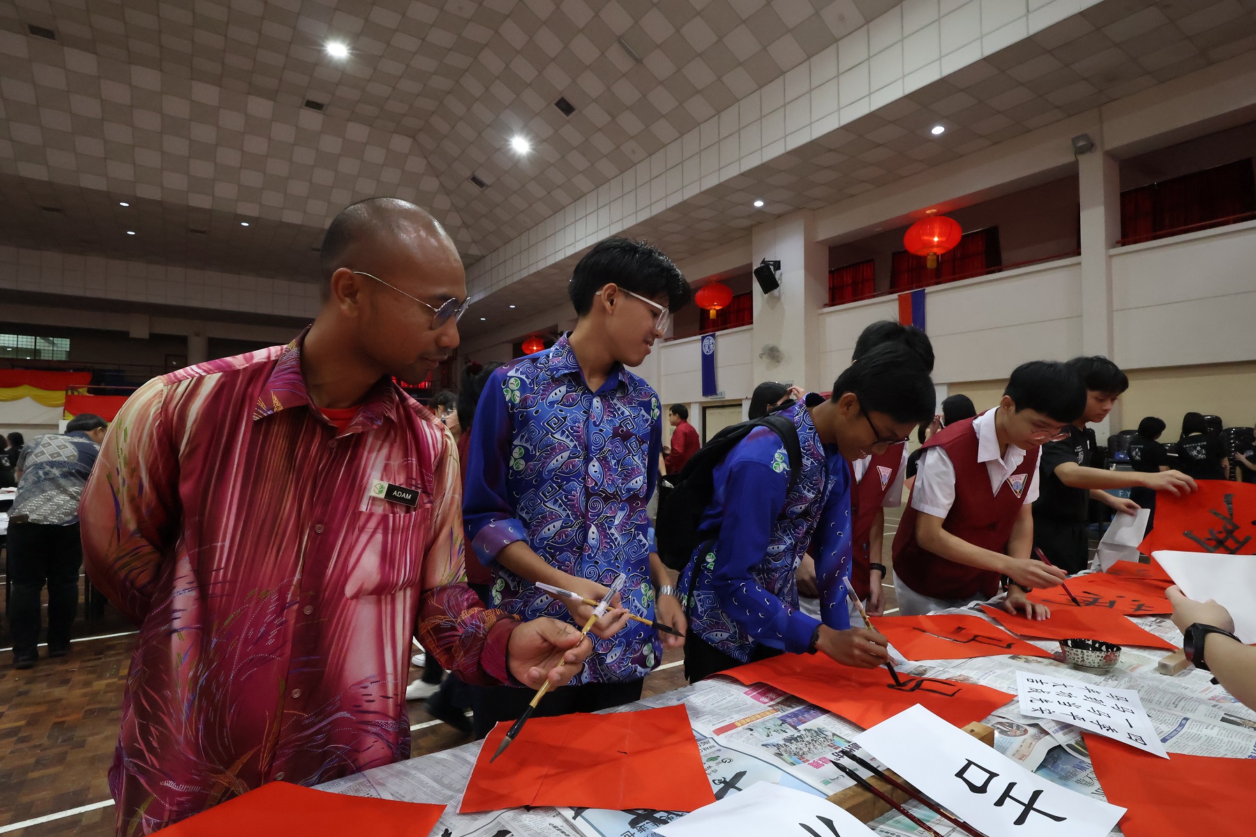 宽柔中学古来分校 & Sekolah Menengah Islam Hidayah 挥春体验与跨文化交流